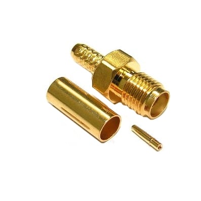 SMA female, cable type, reverse (RG-58), crimp mode