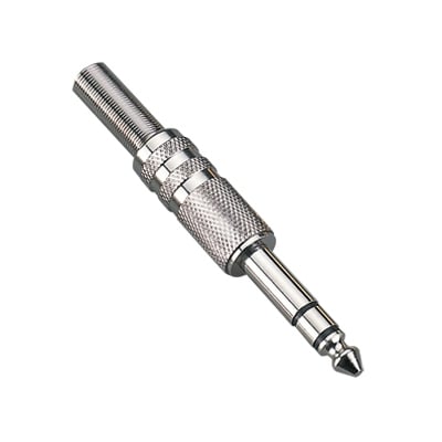 6.3 mm PLUG, male ST, cable type, METAL