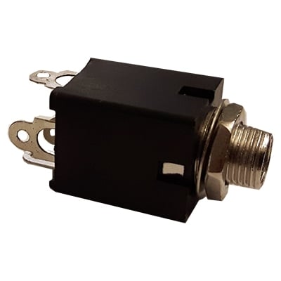 6.3 mm JACK 4P, female ST, panel type, PVC, switched
