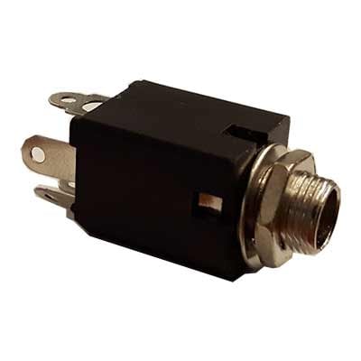 6.3 mm JACK 5P, female ST, panel type, PVC, switched
