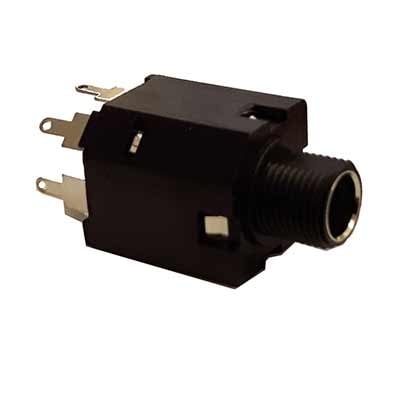 6.3 mm JACK 5P, female ST, panel type, PVC, switched, insulated