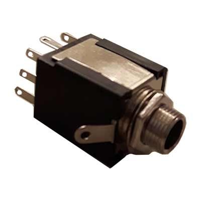 6.3 mm JACK 8P, female ST, panel type, PVC, switched