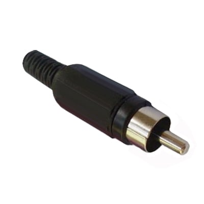 RCA male, cable type, PVC, BLACK