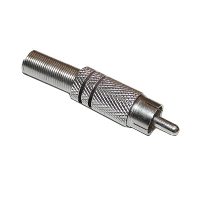 RCA male, cable type, METAL (10.5x19 mm), BLACK