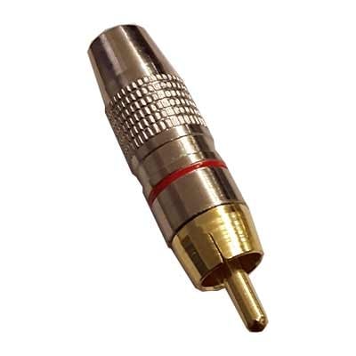 RCA male, cable type, METAL w/o spring, RED
