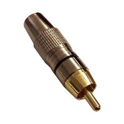 RCA male, cable type, METAL w/o spring, BLACK