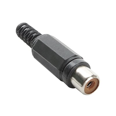 RCA female, cable type, PVC, BLACK