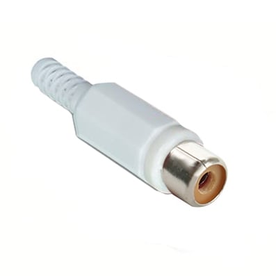 RCA female, cable type, PVC, WHITE