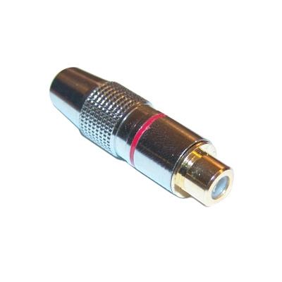 RCA female, cable type, METAL w/o spring, RED