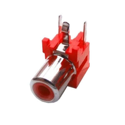 RCA female, PCB type, RED
