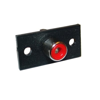 RCA female, panel type, PVC, RED