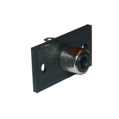 RCA female, panel type, PVC, BLACK