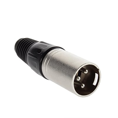XLR 3P, male, cable type, PVC cap, L=67 mm