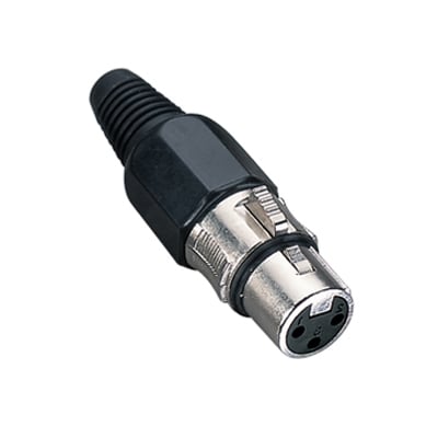 XLR 3P, female, cable type, PVC cap, L=69 mm