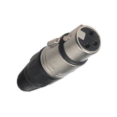 XLR 3P, female, cable type, PVC cap, L=71 mm