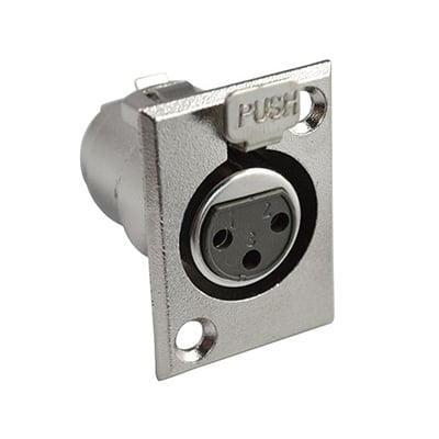 XLR 3P, female, panel type