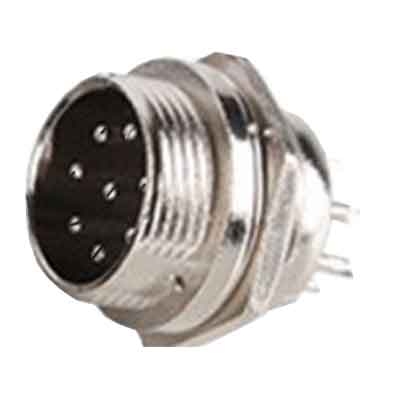 Connector M16/IP40, 8P male, panel type