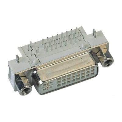 Connector DVI (24+5), female, PCB angled 90°