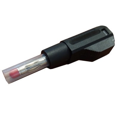 Banana PLUG 4 mm, male, cable type, 56 mm, BLACK