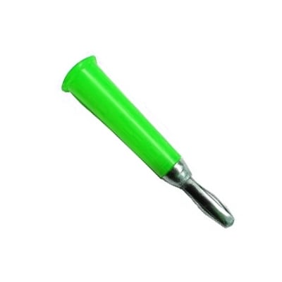 Banana PLUG, male, cable type, cone, GREEN