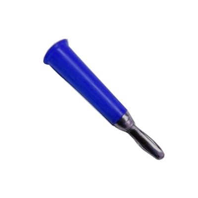 Banana PLUG, male, cable type, cone, BLUE