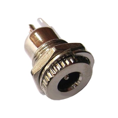 DC Power Jack male, panel type, METAL (5.5x2.1 mm)
