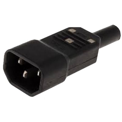 Power AC Connector, 3P male, cable type (IEC60320 C14)