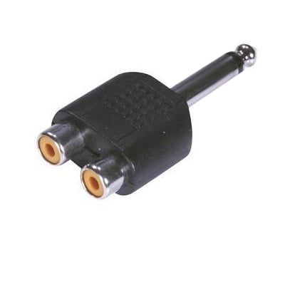 Adapter 6.3 mm male MO, 2x RCA female