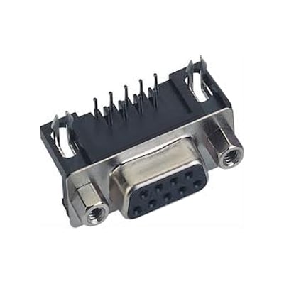 D-SUB 9P, female, PCB type, angled 90°