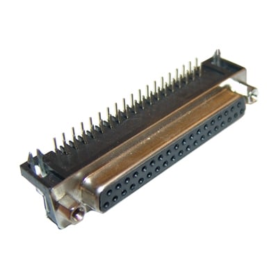 D-SUB 37P, female, PCB type, angled 90°