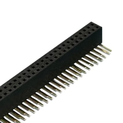Female Header 2.54 mm, 2x40P, PCB type angled 90°