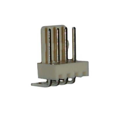 Connector 2.54 mm 4P, 3A/250V male, PCB type, angled 90°