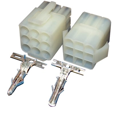 Connector 6.20 mm 9P (3x3P), 12A/300V, wire to wire, /pair/