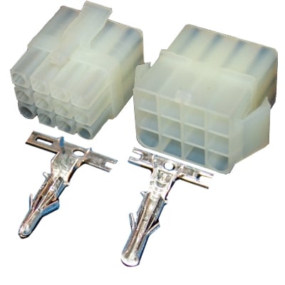 Connector 6.20 mm 12P (3x4P), 8A/300V, wire to wire, /pair/
