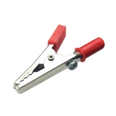 Crocodile Clip, 55 mm, banana type, RED