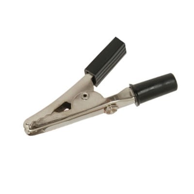 Crocodile Clip, 55 mm, banana type, BLACK