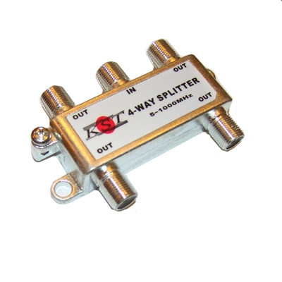 RF TV Splitter, 4 outputs, 5-1000MHz