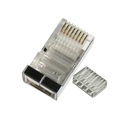 Modular PLUG RJ45, 8P8C, round cable type, shielded, CAT-6