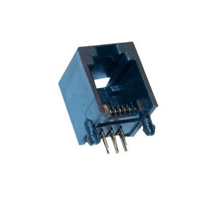 Phone JACK RJ12, 6P6C, PCB type, (12x14.5x13 mm), angled
