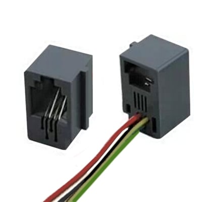Phone JACK RJ 4P4C female, panel type, wired