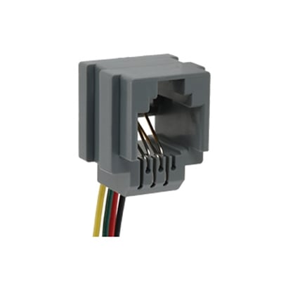 Phone JACK RJ12, 6P4C, panel type, wired