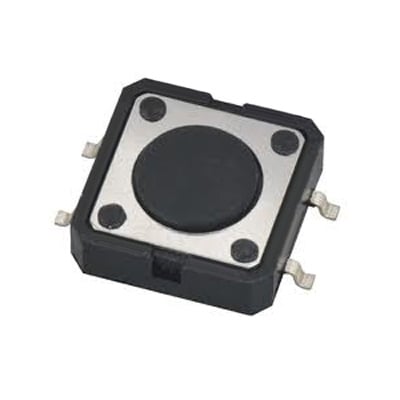 Push Button Switch PCB 12x12 mm, H:4.3 mm, 4P (ON)-OFF, 50mA/12VDC, SMD