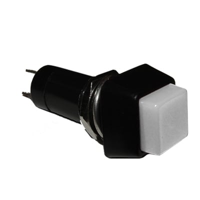 Push Button Switch M12, 15x15 mm, OFF-ON, SPST, Latching, 1A/250VAC, WHITE