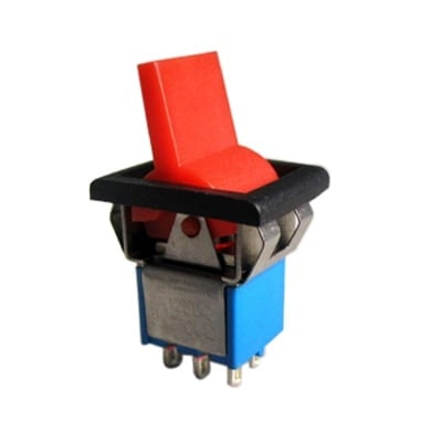 Toggle Switch, 12x16 mm, 6 pin, 2x ON-ON, 3A/250VAC, PVC lever