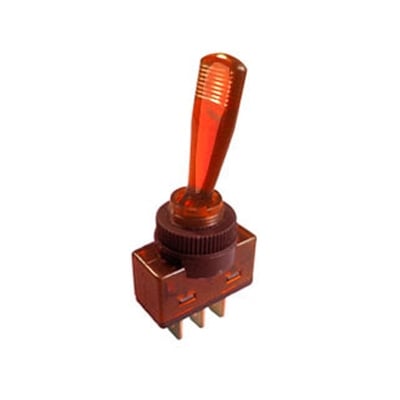 Illuminated Toggle Switch M12, 3P ON-OFF, 20A/12VDC, RED