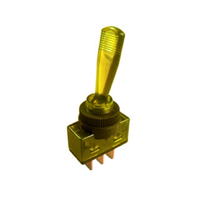 Illuminated Toggle Switch M12, 3P ON-OFF, 20A/12VDC, YELLOW