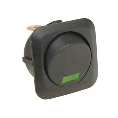 Illuminated Rocker Switch OD:20 mm, 4P ON-OFF, 6A/250VAC, LED GREEN