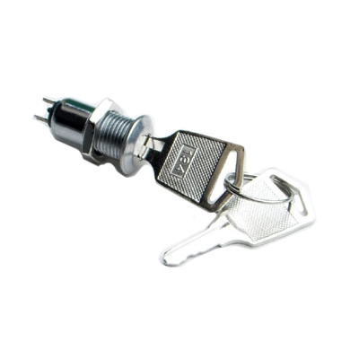 Key Switch M12, 2P ON-OFF, flat key