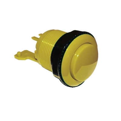 Arcade Game Button Switch M28, OD:33 mm, (ON)-ON, 6A/250VAC, YELLOW