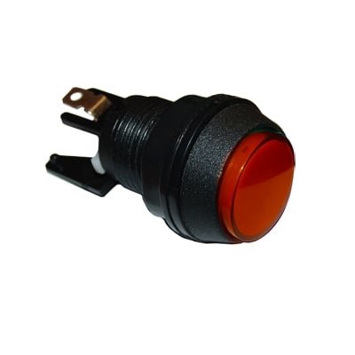 Arcade Game Button Switch M24, OD:33 mm, (ON)-ON, 6A/250VAC, RED